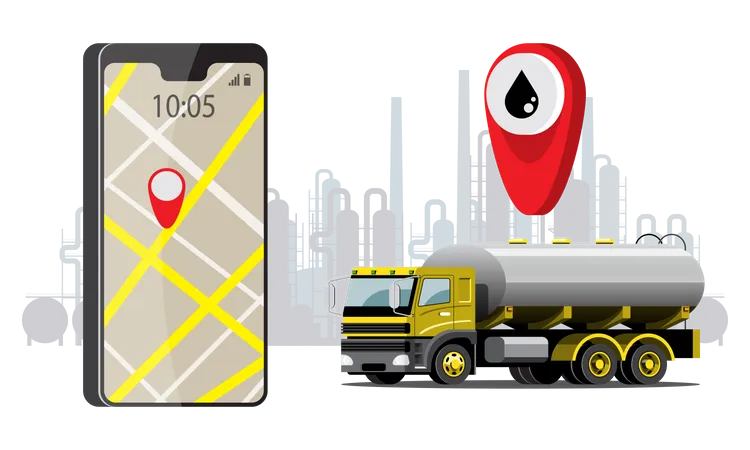 Fuel Delivery App  Illustration