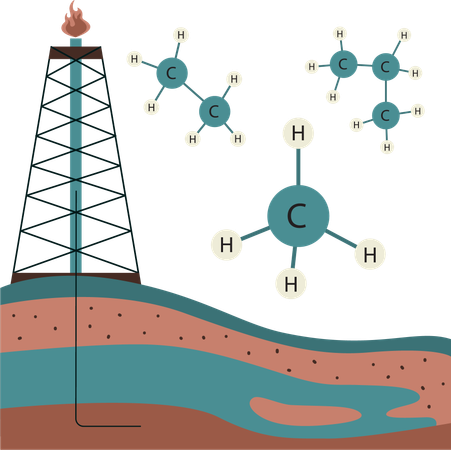 Fuel extraction is carried out in mining factories  Illustration