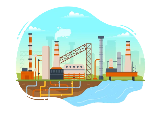 Fuel manufacturing industry  Illustration