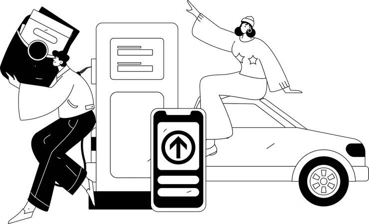 Fuel Refill  Illustration