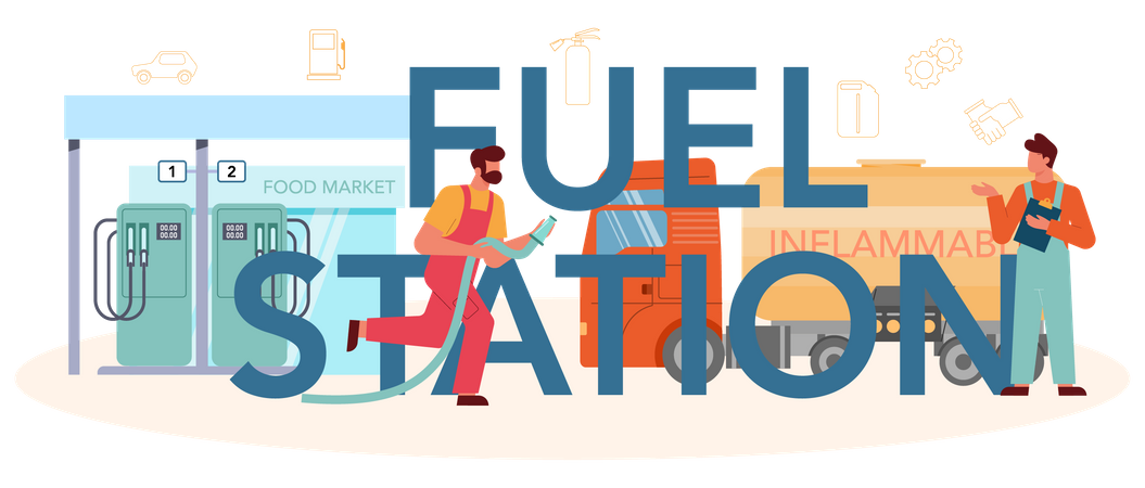 Fuel station Illustration