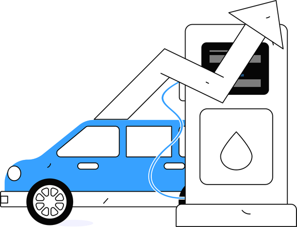 ガソリンスタンドの成長分析  イラスト