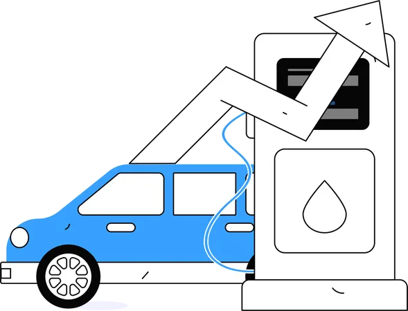 Fuel station growth analysis  Illustration