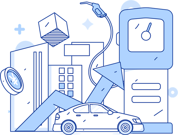 Fuel station growth analysis  Illustration