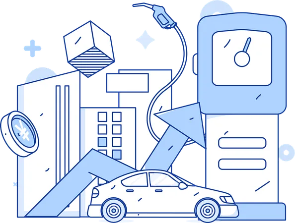 Fuel station growth analysis  Illustration