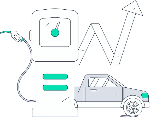 Fuel station growth analysis  Illustration