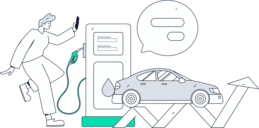 Fuel station growth analysis  Illustration