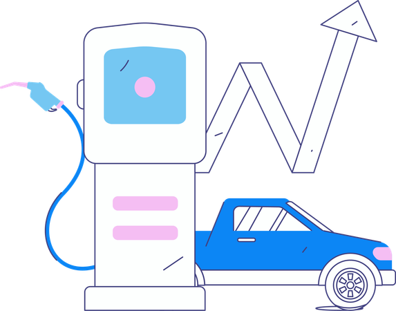 Fuel station growth analysis  Illustration