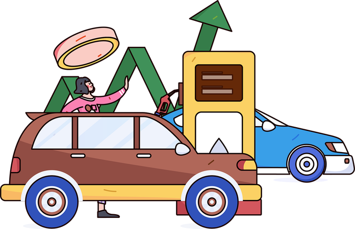 Fuel station growth analysis  Illustration