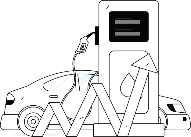 Fuel station growth analysis  Illustration