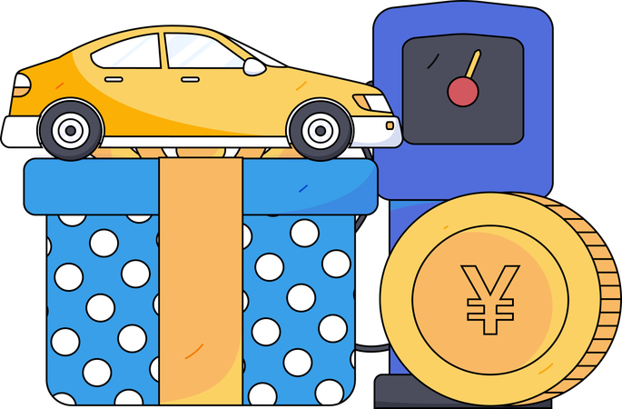 Fuel station with payment  Illustration