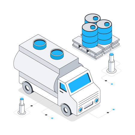 Fuel Tanker and Oil Tanker  Illustration