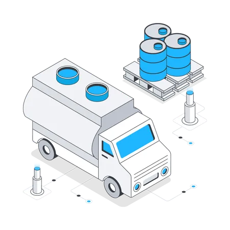 Fuel Tanker and Oil Tanker  Illustration