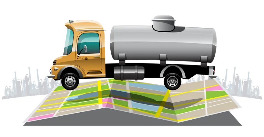 Big Isolated Vehicle Vector Colorful Icons Flat Illustrations Of Delivery By Van Through GPS Tracking Location Delivery Vehicle Liquid Water Delivery Instant Delivery Online Delivery Illustration