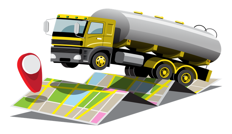 Fuel Truck Delivery Illustration