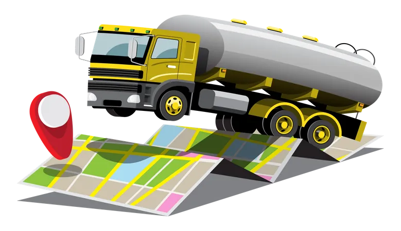 Fuel Truck Delivery  Illustration