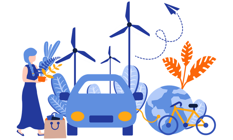 Fuente de energía renovable  Ilustración