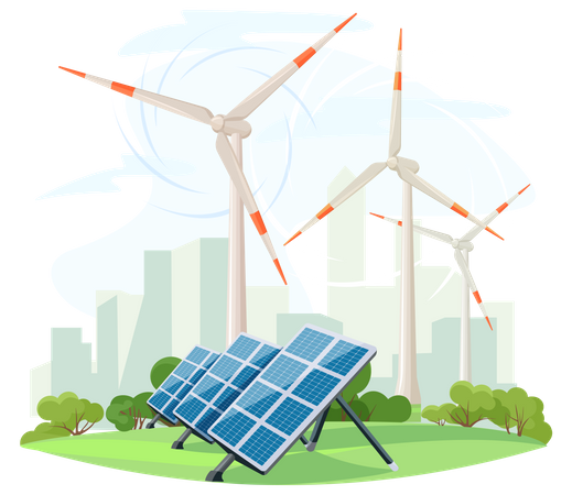 Fuentes de energía renovable  Ilustración