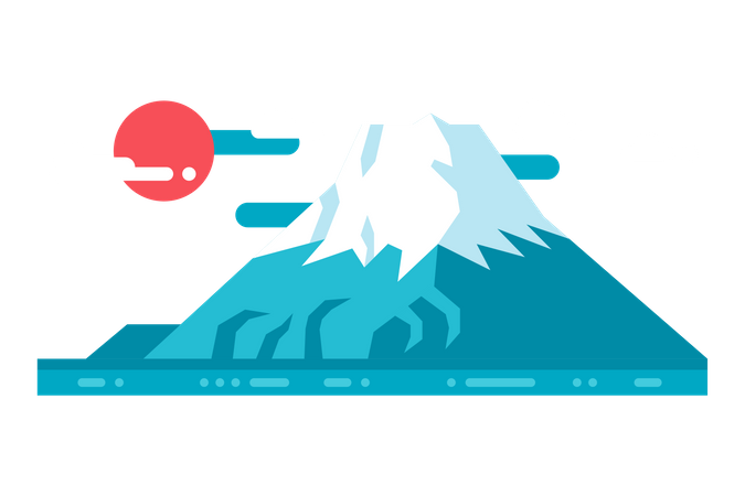 Fuji mountain in Japan Illustration