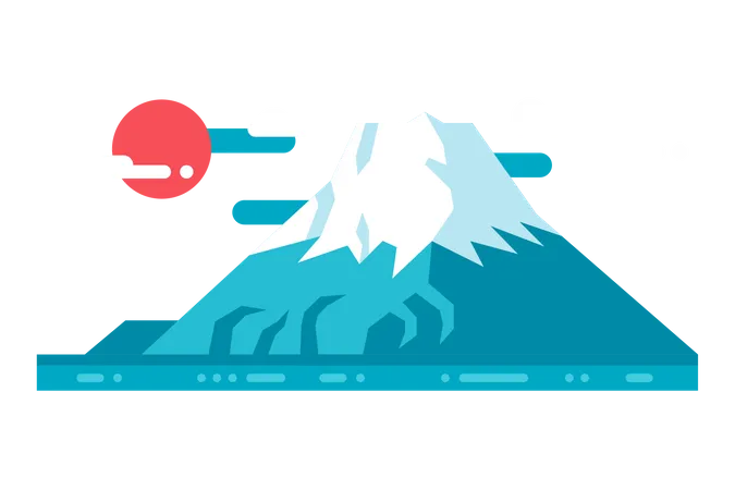 Fuji mountain in Japan  Illustration