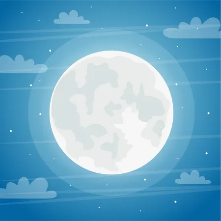 Full moon night Illustration
