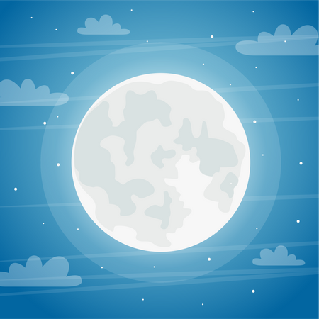 Full moon night  Illustration