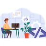 full stack javascript developer illustration free download