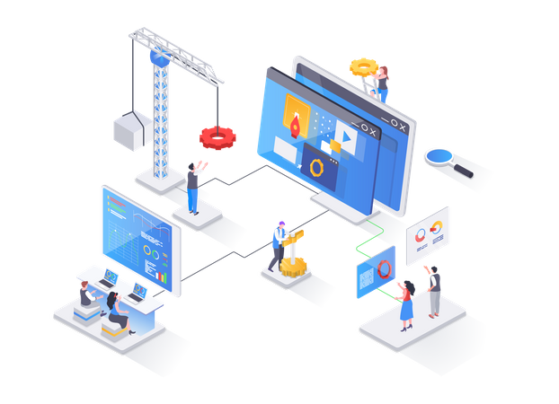 Full stack software development company  Illustration