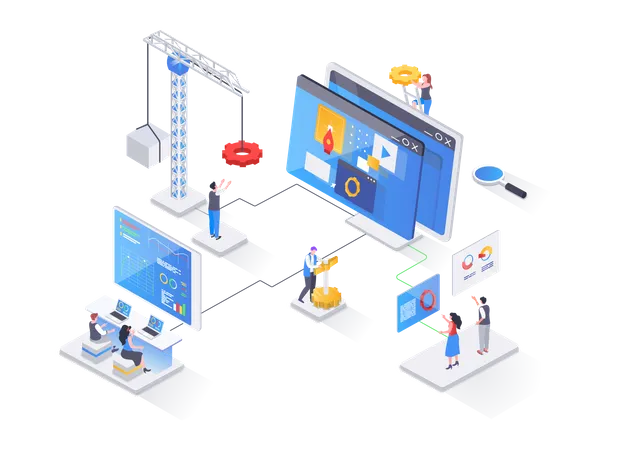 Full stack software development company  Illustration