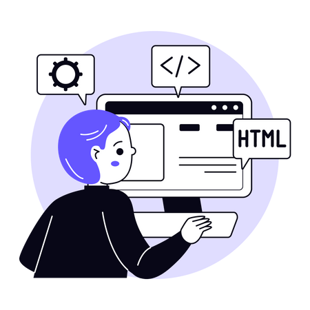 Full Stack Web Developer  Illustration