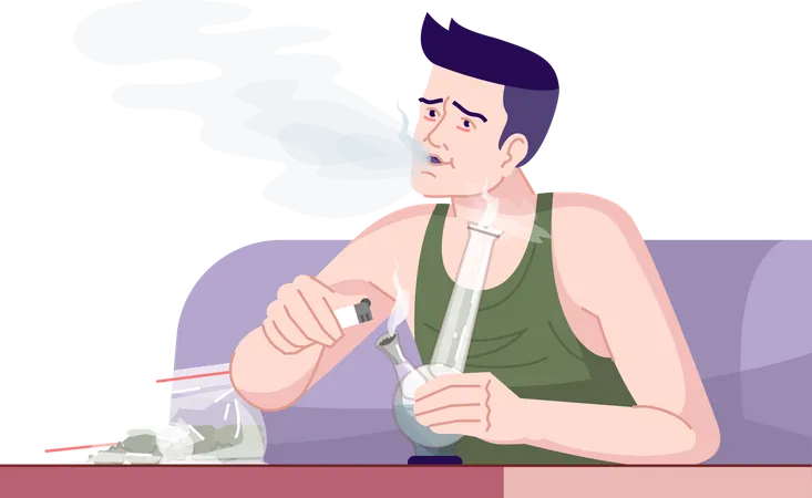 Fumador de hierba  Ilustración