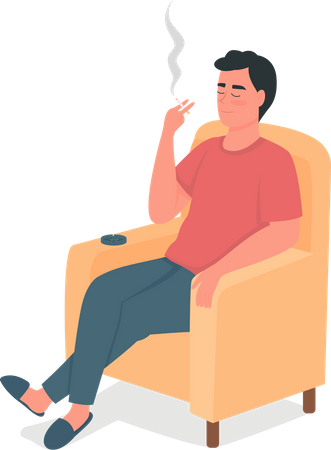 Homme qui fume  Illustration