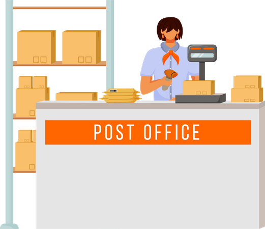 Trabalhadora dos correios  Ilustração