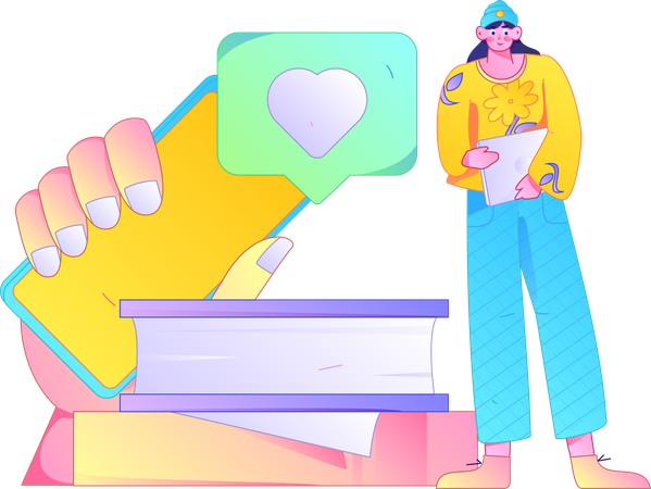 Funcionário analisa respostas nas redes sociais  Ilustração