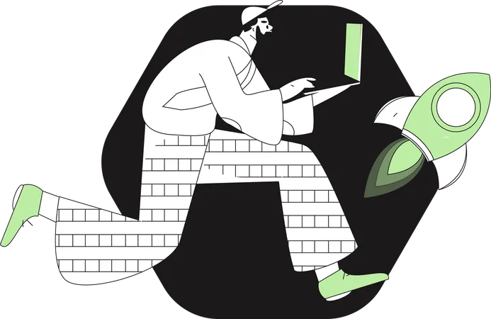 Funcionário atrasado para reunião  Ilustração