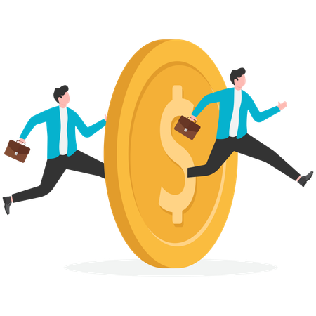 Funcionário de negócios fazendo gestão financeira  Illustration