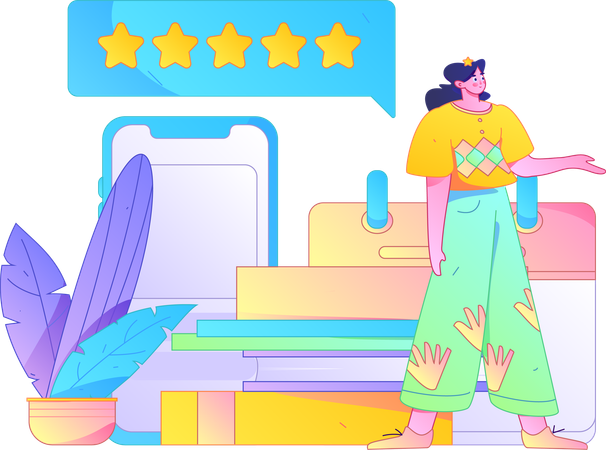 Funcionário discute a revisão da empresa  Ilustração