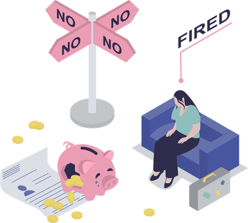 Funcionário é demitido do emprego  Ilustração