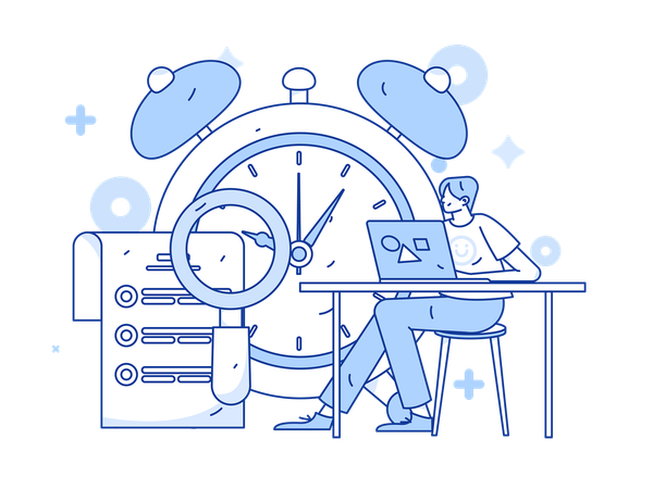 Funcionário enviando formulário de contratação on-line  Ilustración