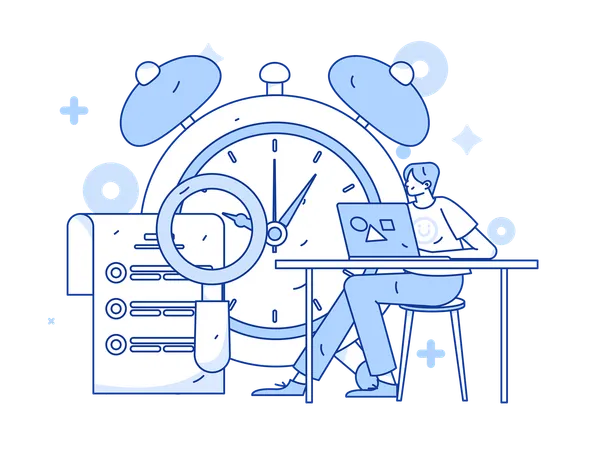 Funcionário enviando formulário de contratação on-line  Ilustración