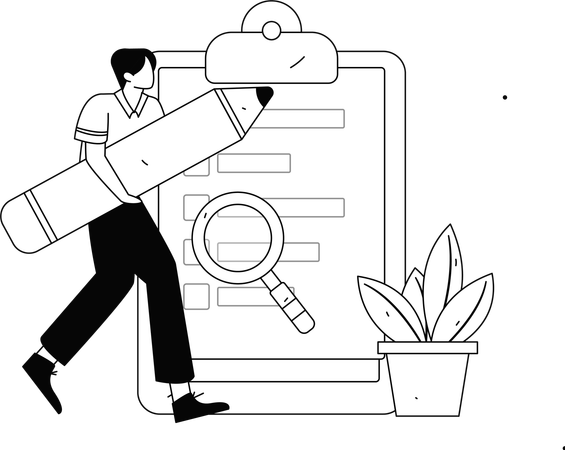 Funcionário explicando detalhes do formulário aos clientes  Ilustração