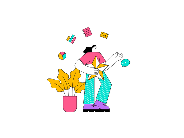 Funcionário fazendo marketing por e-mail para aumentar a atração de clientes  Ilustração