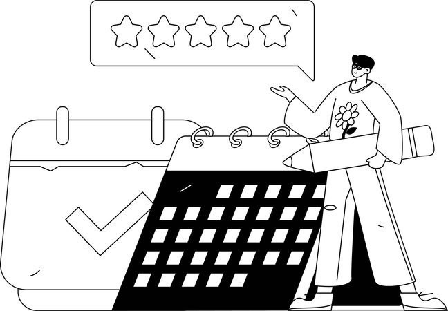 Funcionário analisa tarefas de negócios  Ilustração