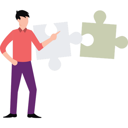 Funcionário tenta resolver quebra-cabeças de negócios  Ilustração