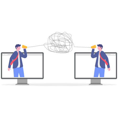 Funcionários com problemas de comunicação  Ilustração