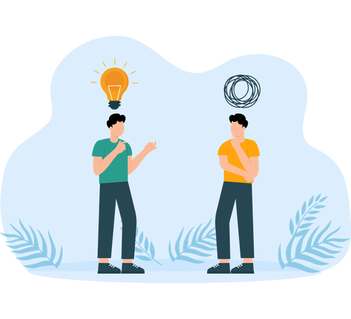 Funcionários de empresas compartilhando ideias criativas  Ilustração