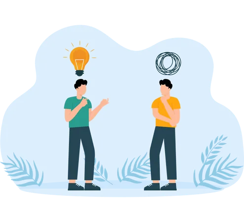 Funcionários de empresas compartilhando ideias criativas  Ilustração