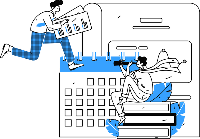 Funcionários de empresas buscam datas comerciais para serem alcançadas  Ilustração