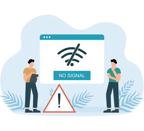 Funcionários enfrentam problemas com falta de conexão WIFI  Ilustração