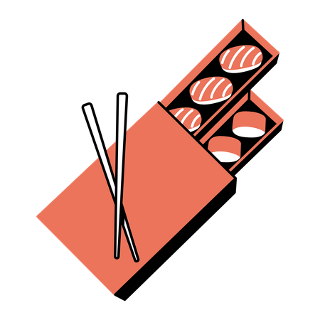 機能的な寿司パッケージ  イラスト